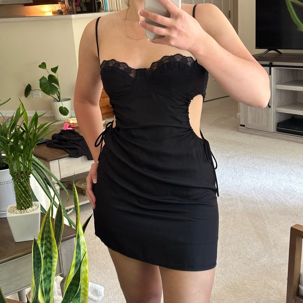 Princess Polly Black Ruched Bodycon Dress